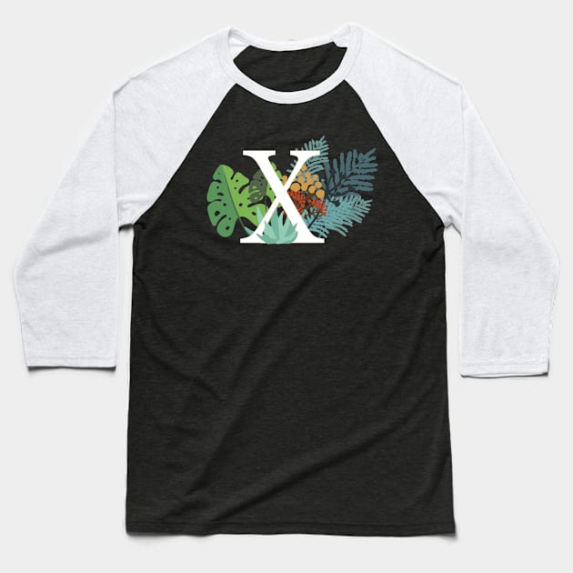 Plant Letter X Baseball T-Shirt by HiPolly